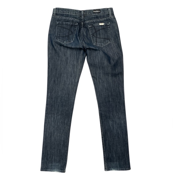 Y2K David Kahn Dark Wash Low Rise Straight Leg Jeans Tall 34” Inseam USA - Picture 3 of 9